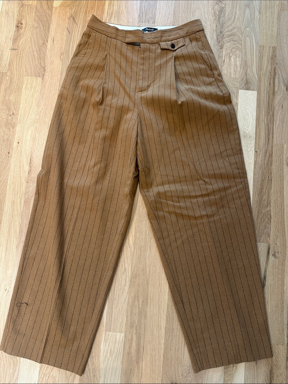 Madewell Women’s Tan Brown Pinstripe Dress Trousers